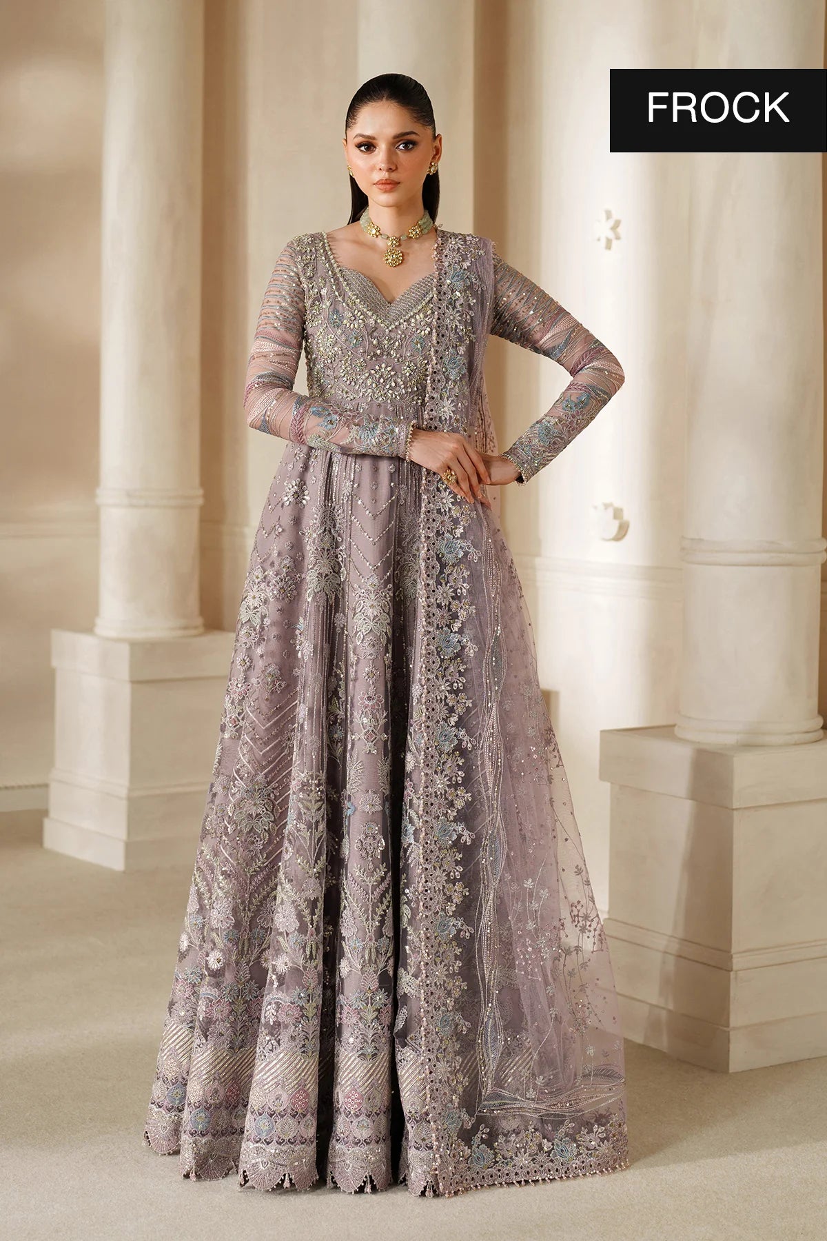 EMBROIDERED NET CH14-04 UNSTITCHED
