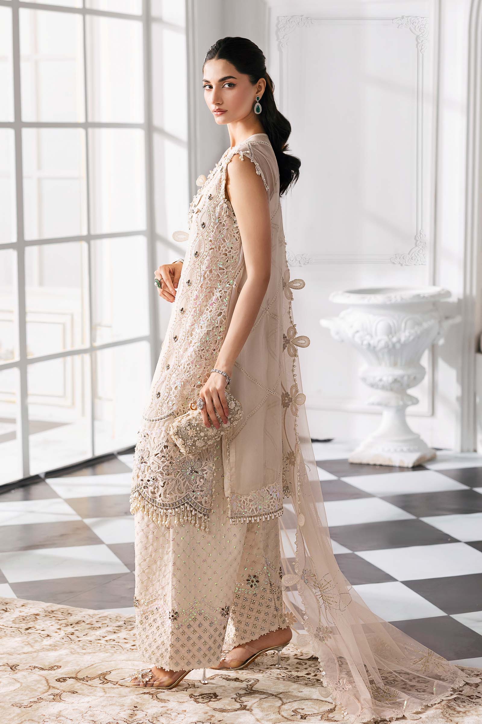 Maria B Embroidered Chiffon Suit | BD-3007