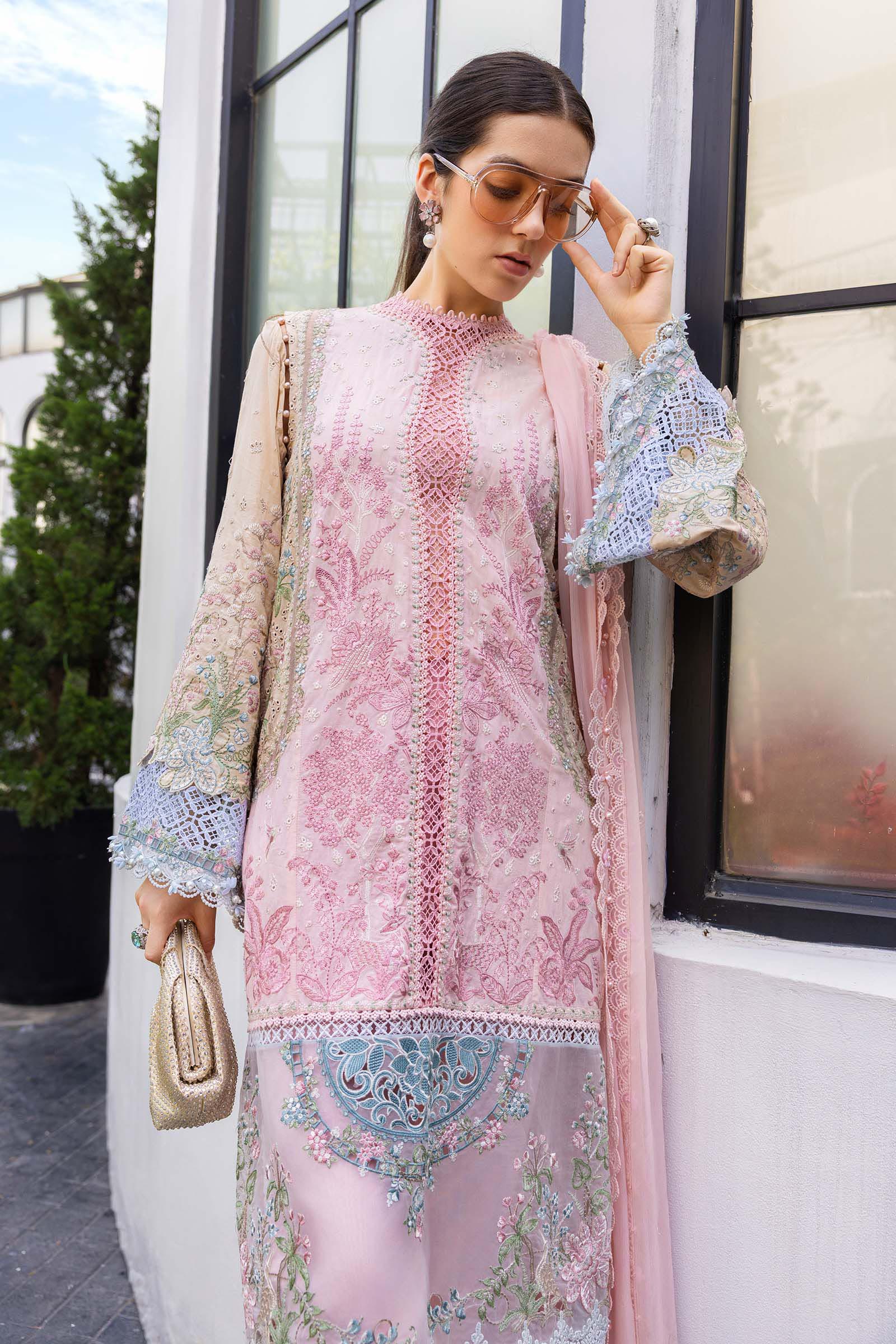 Luxury Lawn Eid II By Maria B Unstitched Lawn Embroidered 3 Piece Suit - MBEDIILXL-9- Summer Collection