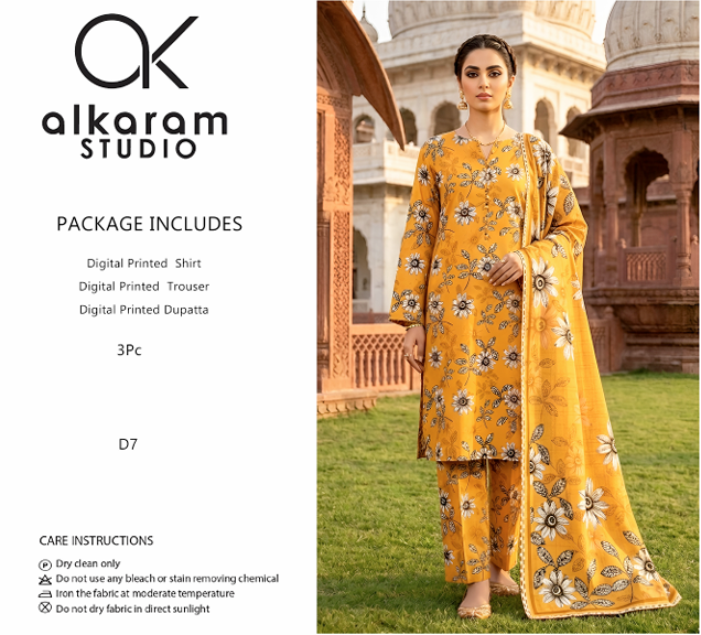 Alkaram Studio Digital Printed Lawn Suit – 3PC (D7)