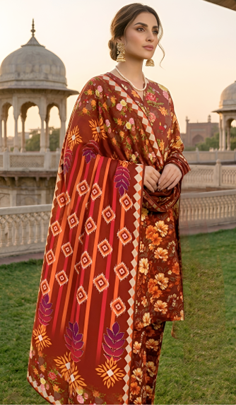 Alkaram Studio Digital Printed Lawn Suit – 3PC (D3)