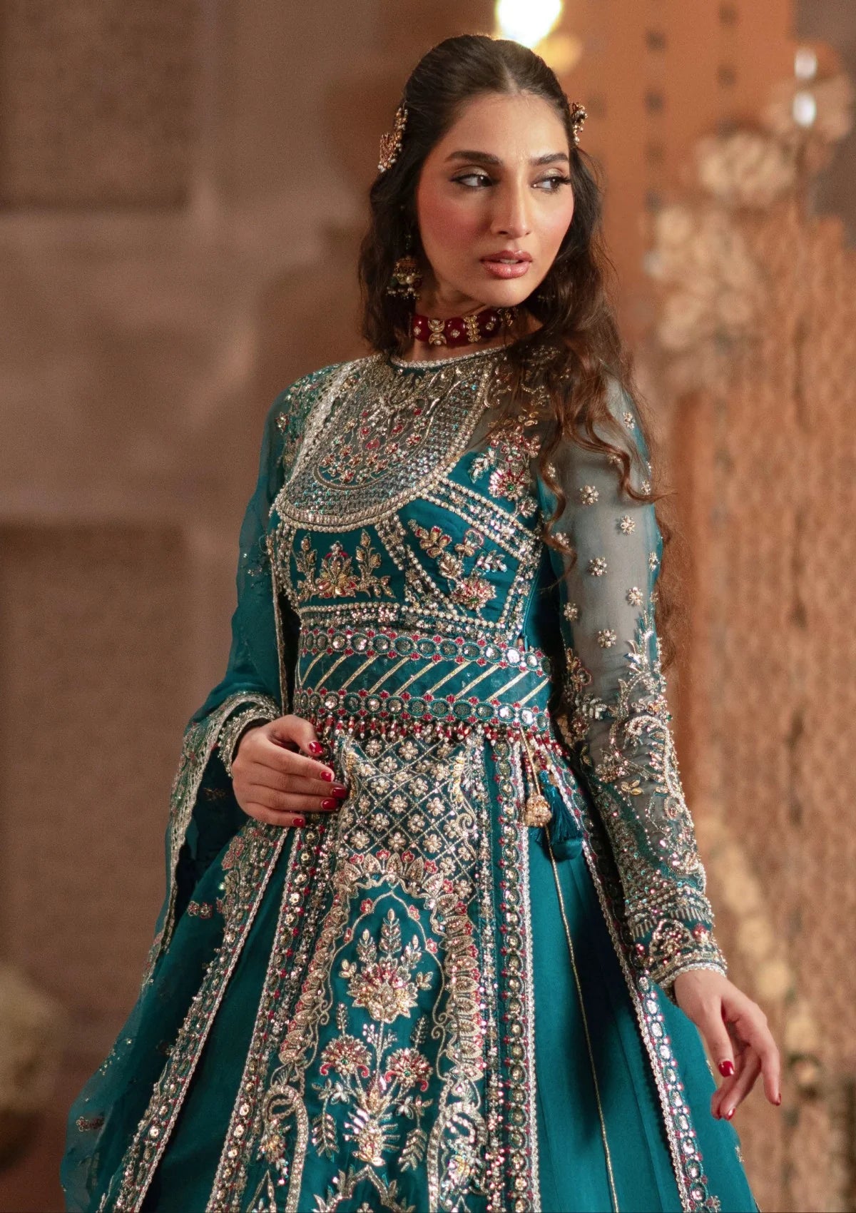 Formals - Zevk - Mughal Raaniyaan 25 - Sundas Rani   Sea Green