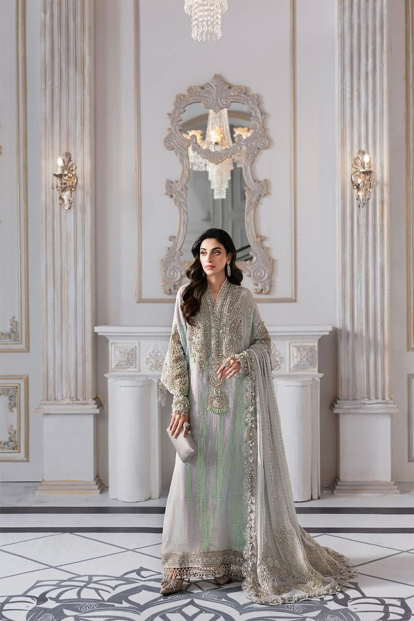 Maria.B Luxury Chiffon Eid ul Azha 2025 Hit Code D5 Aqua Chiffon Sequence