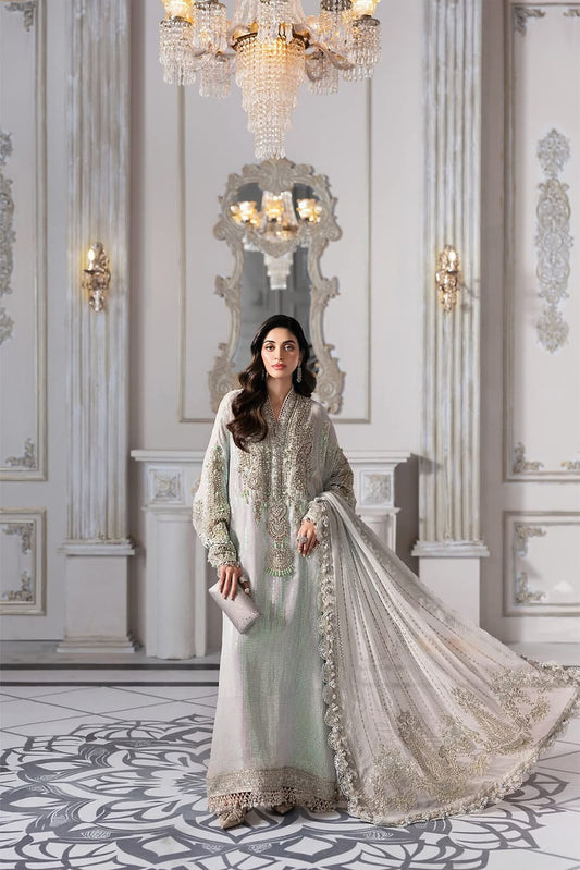 Maria.B Luxury Chiffon Eid ul Azha 2025 Hit Code D5 Aqua Chiffon Sequence