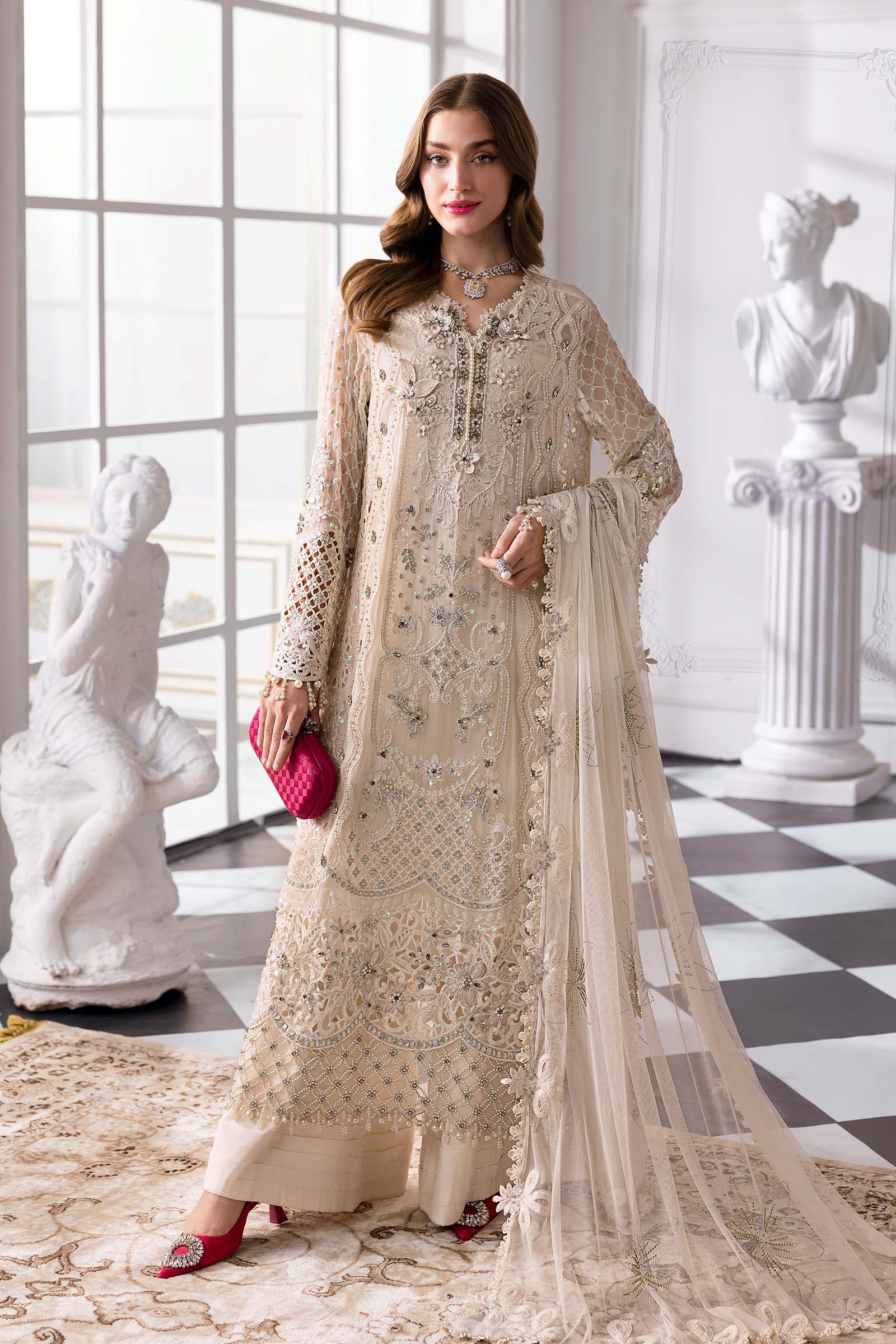 3 Piece Unstitched Embroidered Chiffon Suit | BD-3007