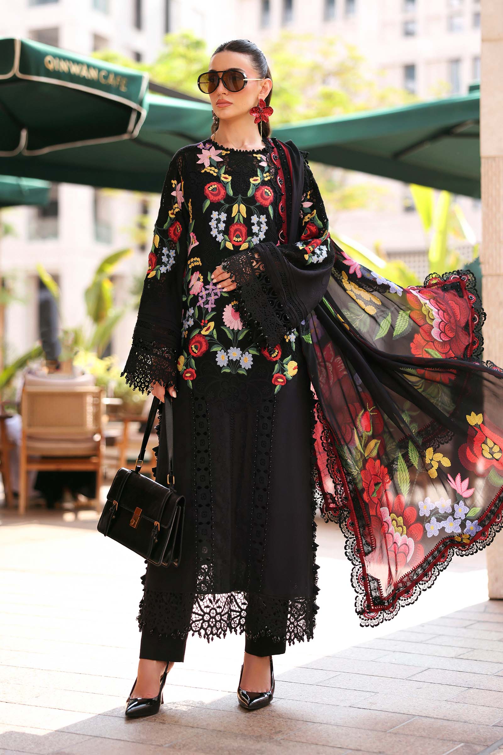 Luxury Lawn By Maria B Unstitched Lawn Embroidered 3 Piece Suit - MBLXL-10B- Summer Collection