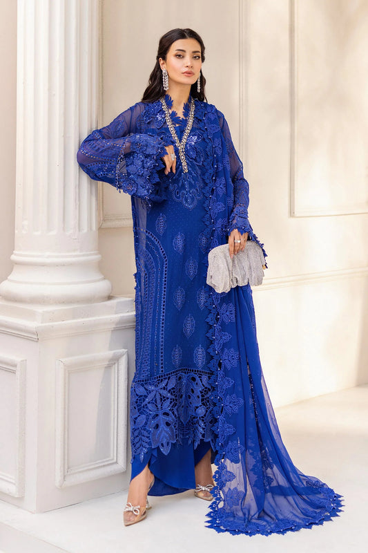3 Piece Unstitched Embroidered Chiffon Suit | MPC-25-103