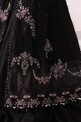 3 Piece Unstitched Embroidered Organza Suit | BD-3004 Color black