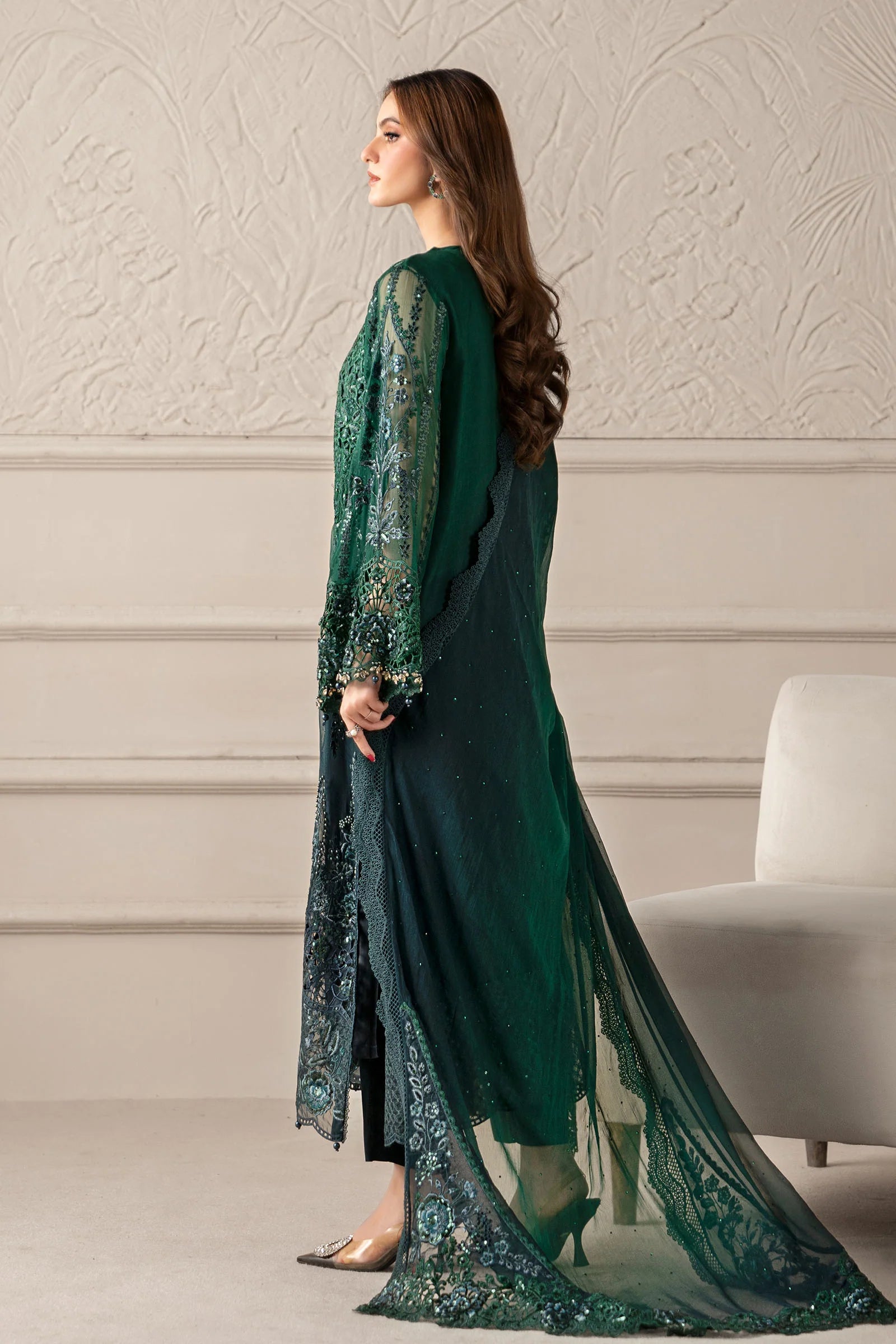 Maria B Chiffon Collection 25 | D6  Color: Green To Teal