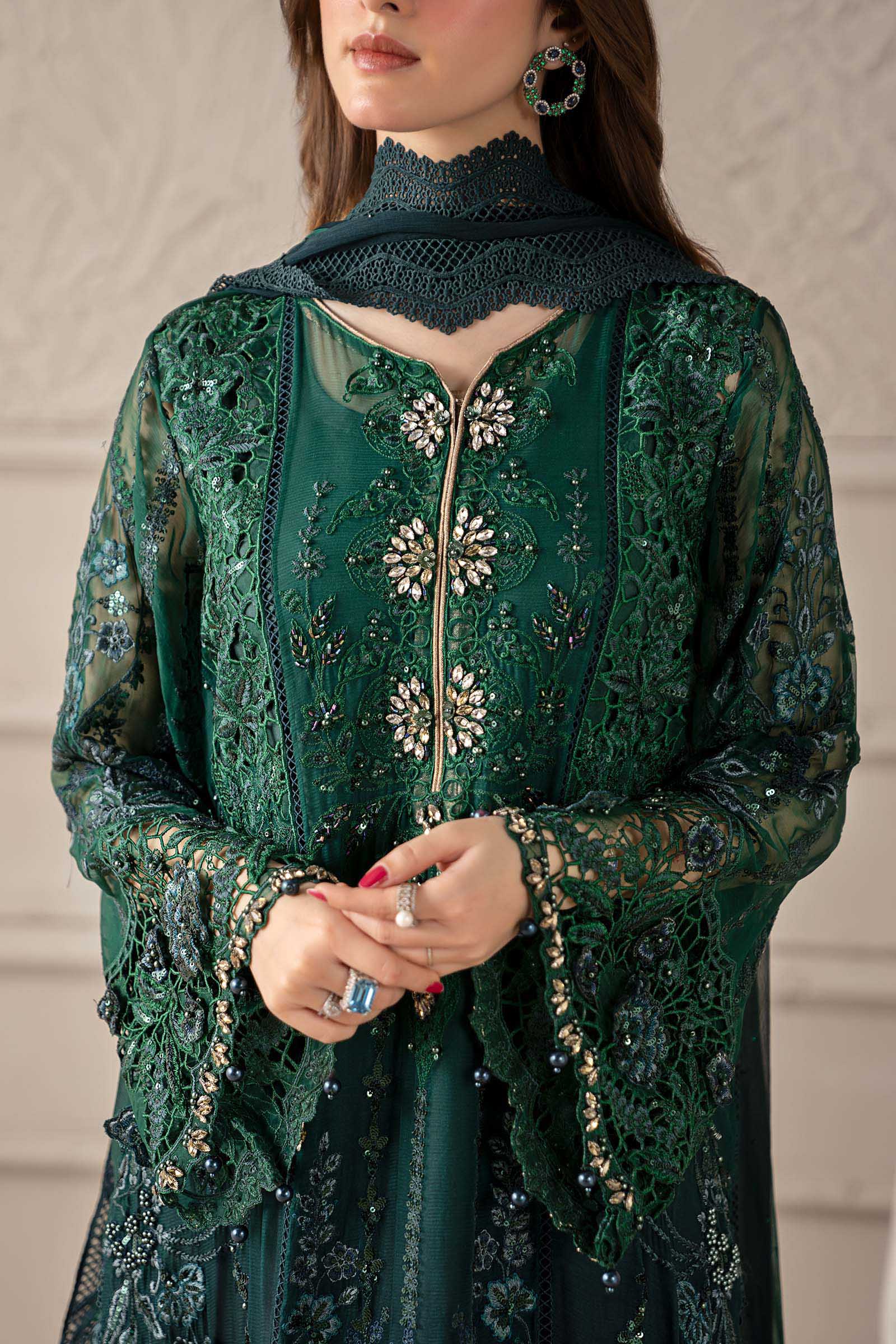 Maria B Chiffon Collection 25 | D6  Color: Green To Teal