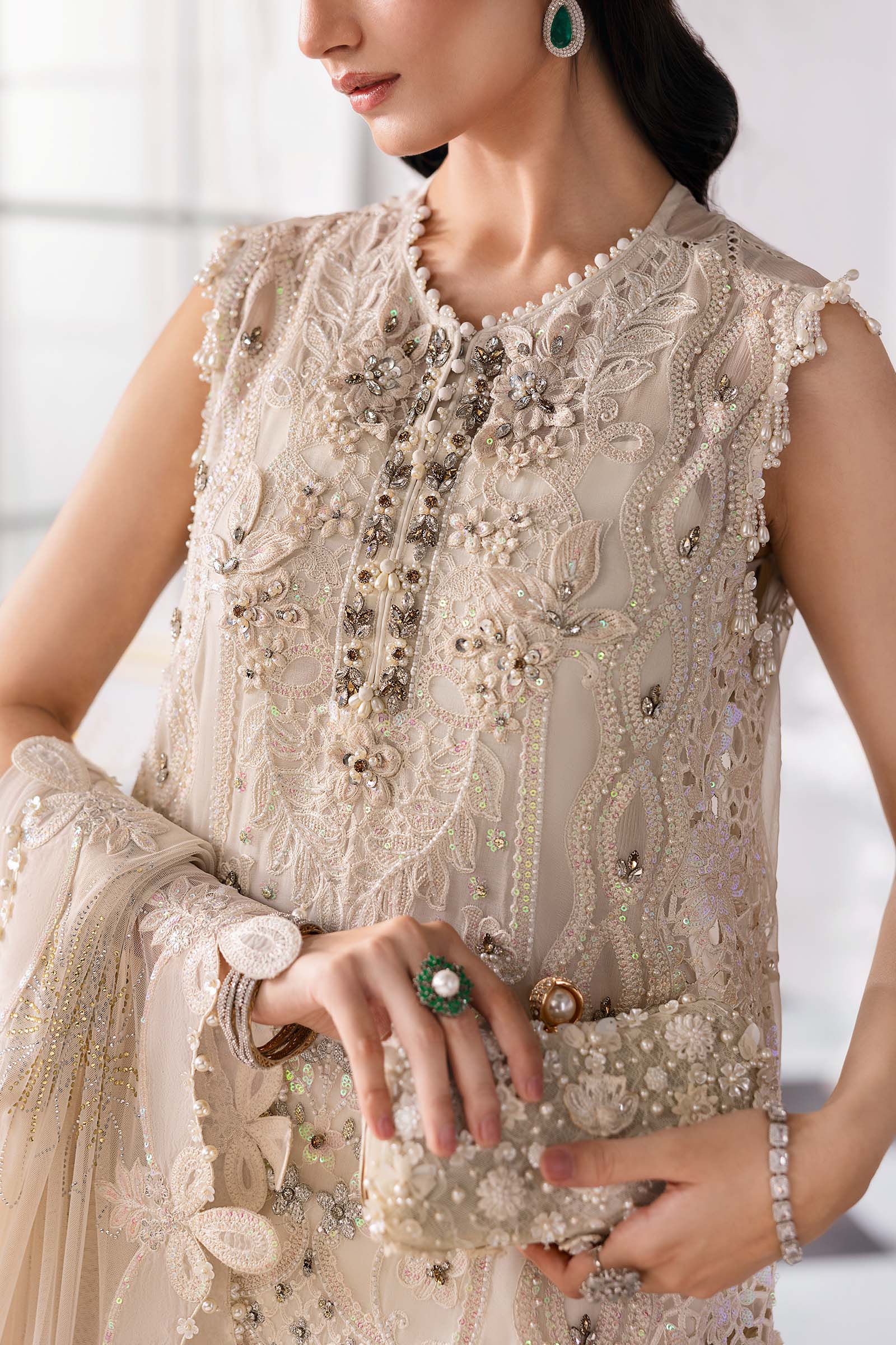 3 Piece Unstitched Embroidered Chiffon Suit | BD-3007