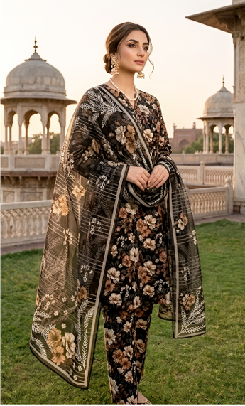 Alkaram Studio Digital Printed Lawn Suit – 3PC (D2)