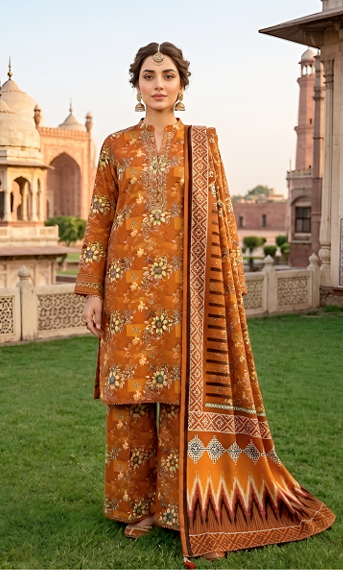 Alkaram Studio Digital Printed Lawn Suit – 3PC (D8)