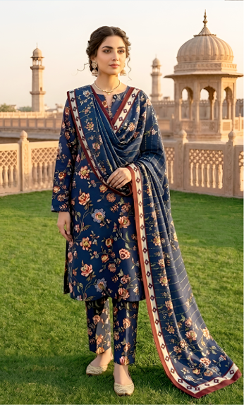 Alkaram Studio Digital Printed Lawn Suit – 3PC (D9)