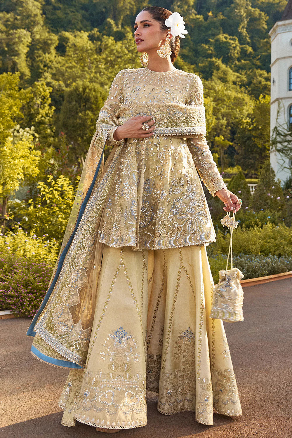 Soraya Lumene Embroidered Luxury Organza Ornella Unstitched 3pc Suit An Elegant 3-Piece Suit For Timeless Beauty