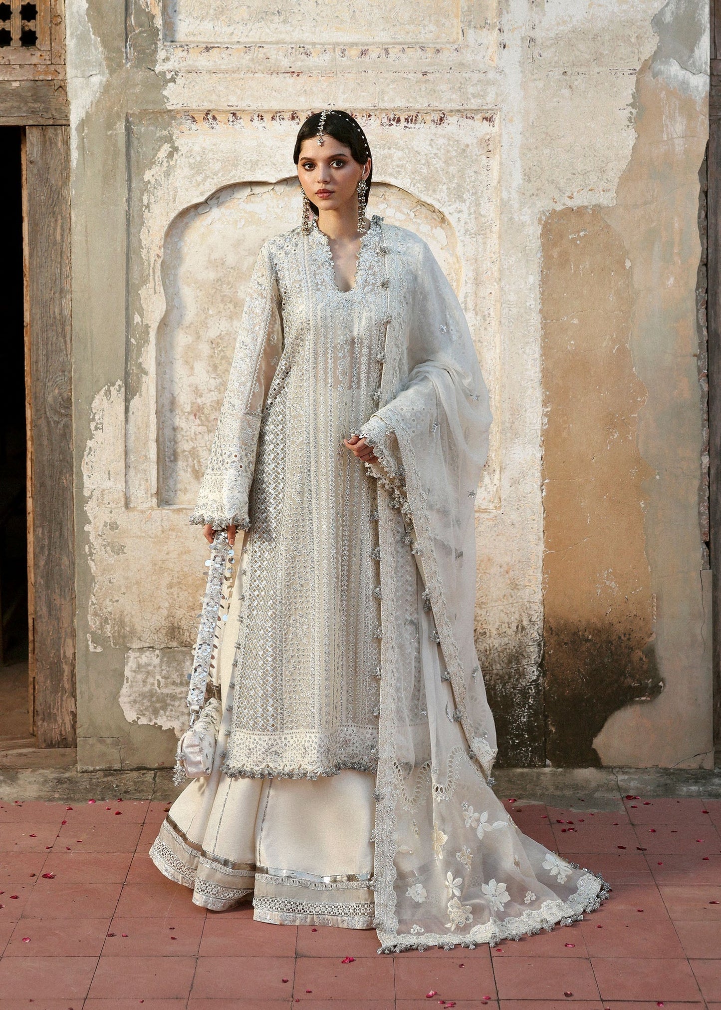 Hussain Rehar Massarat Embroidered Organza Unstitched 3Pc Suit - Sitara