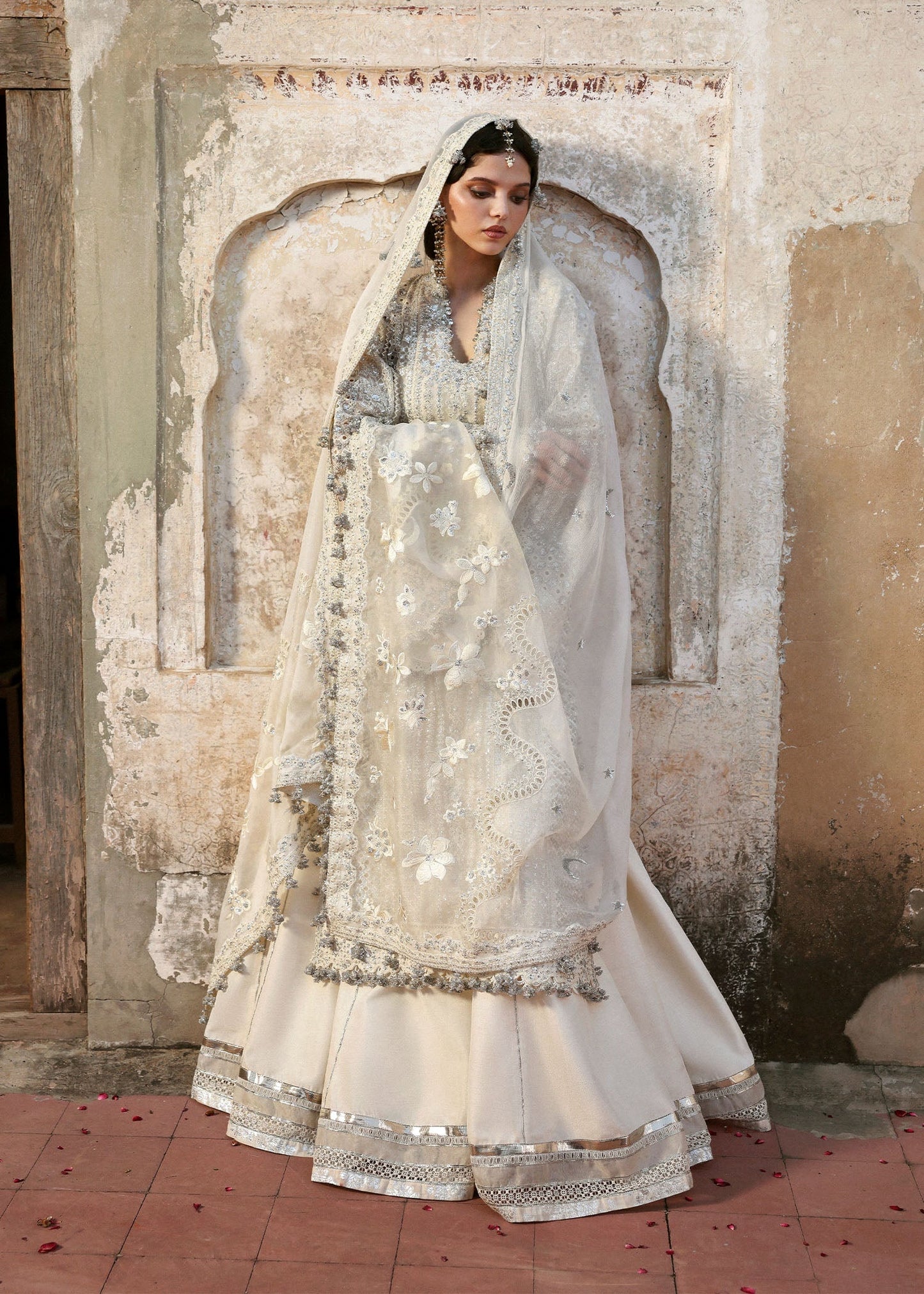 Hussain Rehar Massarat Embroidered Organza Unstitched 3Pc Suit - Sitara