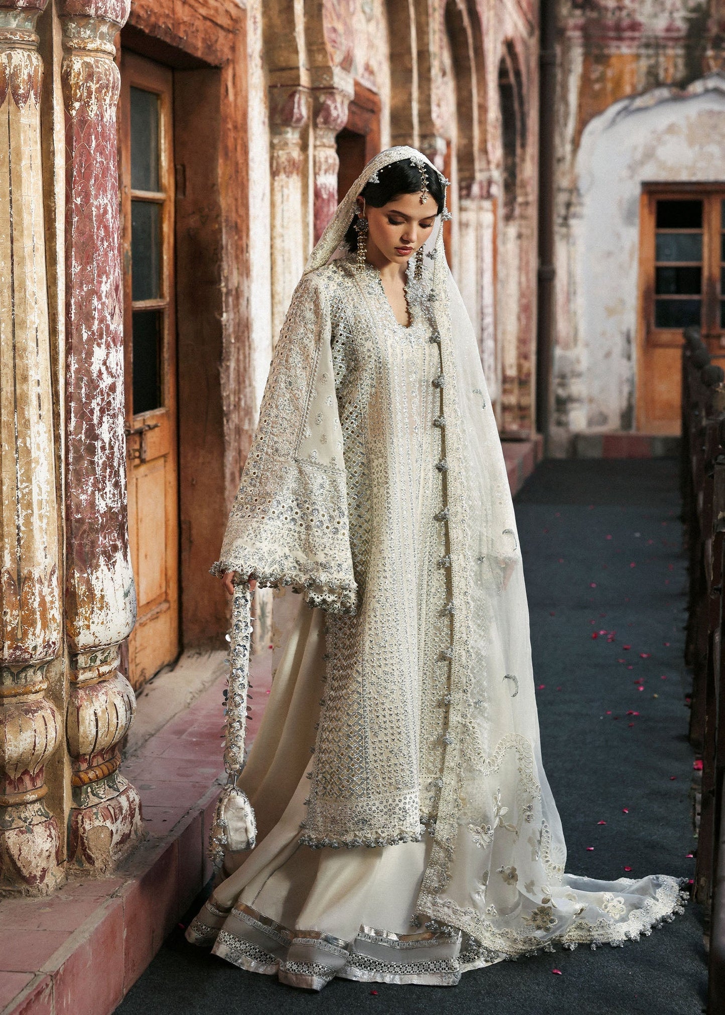 Hussain Rehar Massarat Embroidered Organza Unstitched 3Pc Suit - Sitara