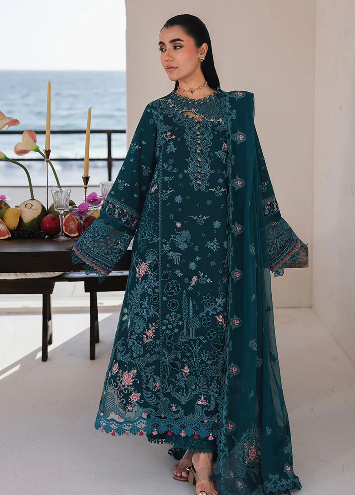 Sahil By Qalamkar Luxury Embroidered Lawn 3 Piece Unstitched Suit QLM26SLL D-SA-04 ELIF